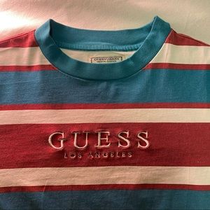 Vintage retro Guess Los Angeles striped t shirt